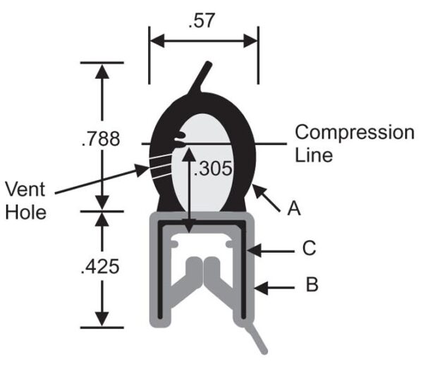 XBS-103 Rubber And Sponge Bulb Seals - Image 2